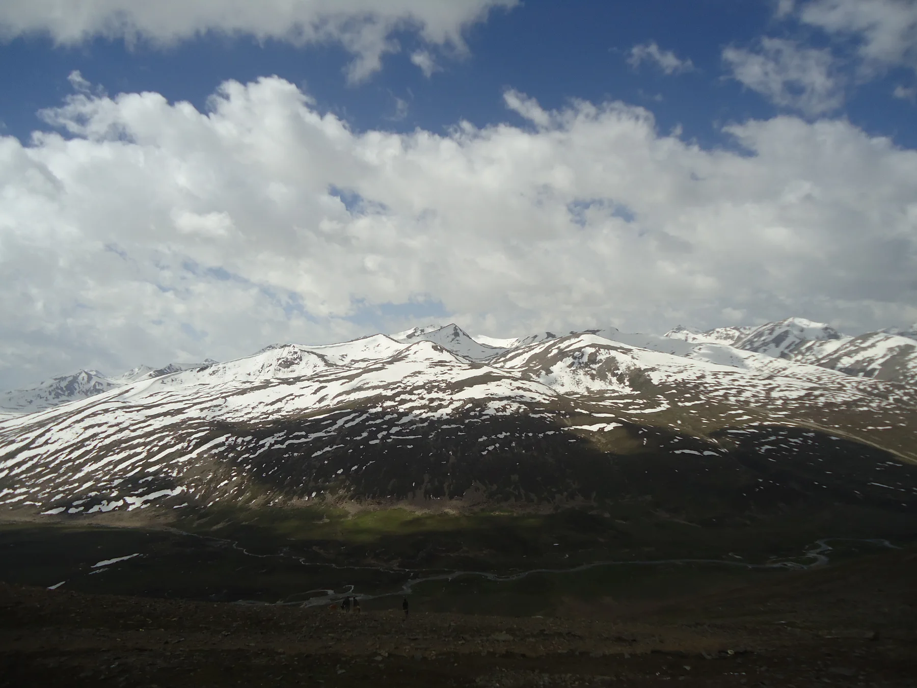 Open high-altitude grasslands beneath the mountains of Deosai