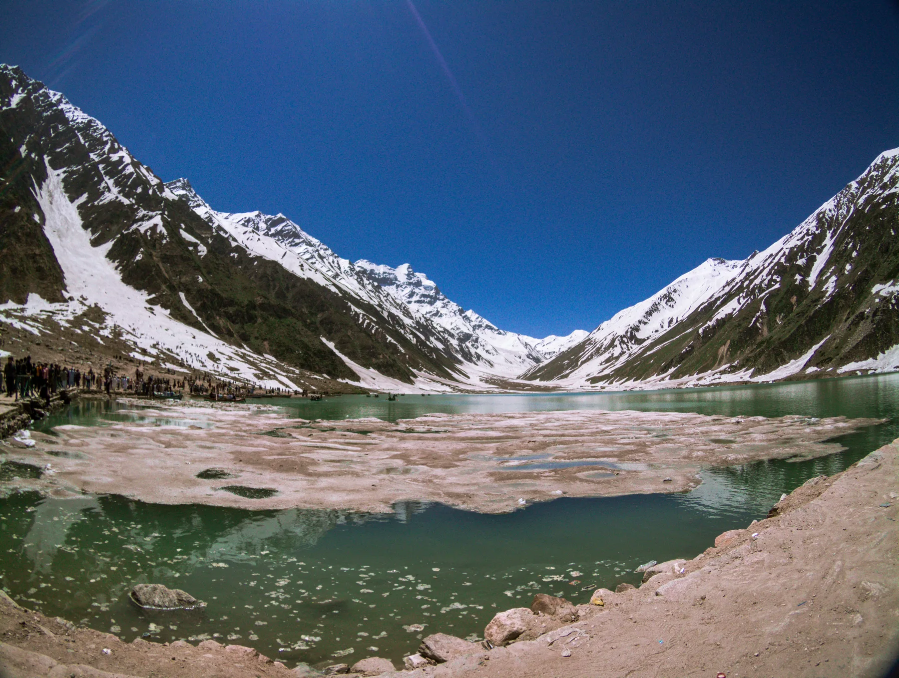 Saiful Muluk lake and the surrounding mountains in Kaghan Valley