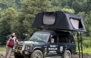 Beard Traveller at siran valley with pajero