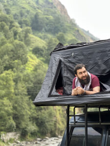 Beard Traveller at siran valley with pajero